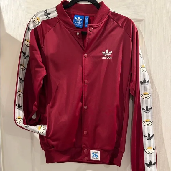 adidas Women's Red Sweater with Bear Print - Picture 2 of 7